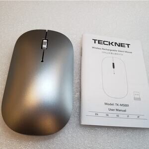TECKNET Wireless Rechargeable Optical Mouse - Silver Model EGM010015-01